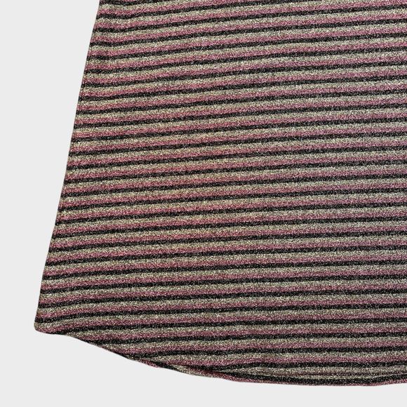Sezane Sparkly Stripe Robe Mini Dress Black/Pink/Gold Women's Size Small - Picture 5 of 14